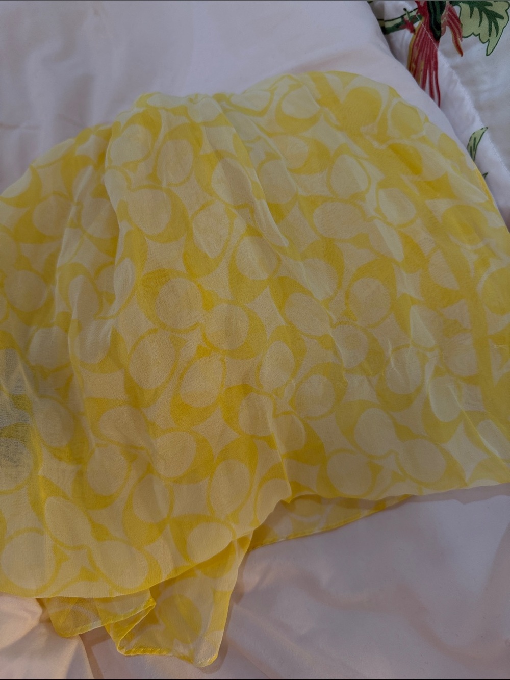 Coach Yellow Chiffon Scarf